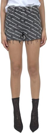 Alexander Wang Bite Logo Shorts - Dames - Korte broeken - Zwart - Maat: W25 Katoen