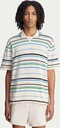 adidas Originals ADIDAS Originals Mens Wales Bonner Knit Polo Shirt - White/Green - Size X-Small