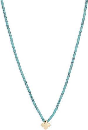 Argento Vivo Puffy Turquoise Beaded Pendant Necklace in Gold at Nordstrom