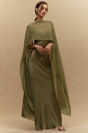 BHLDN Chiffon Cape Maxi Dress