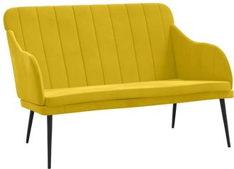 vidaXL Banco De Terciopelo Amarillo 110x76x80 Cm Vidaxl