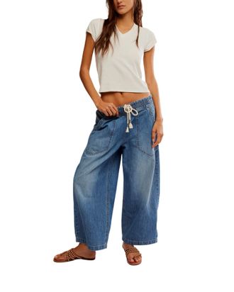 Free People Easy Peasy Pull-On Jean In Navy