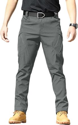Generic Cargo Trousers for Men UK Straight Leg Patchwork Sweatpants with Zip Multipockets Solid Color Jogging Bottoms Oversized Lightweight Joggers Daily Wear