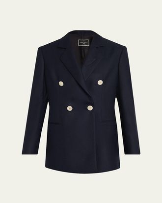 Giorgio Armani Flanella Cashmere Double-Breasted Blazer