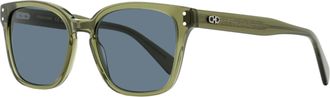 Ferragamo Ferragamo Mens Square Keyhole Sunglasses SF1040SCP 320 Transparent Khaki 55mm