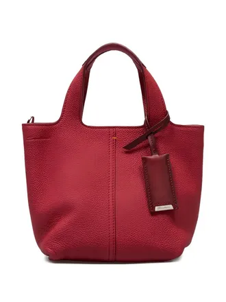 Santoni leather top-handle tote bag - women - Calf Leather - OS - Red