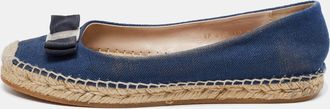 Ferragamo Blue Denim Mandy Espadrille Flats