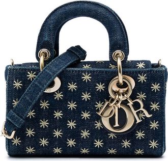Dior Pre-owned Dior Micro Star Embroidered Denim Lady D Joy Ladies EBRW961R3N6IW1L4