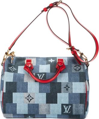 Louis Vuitton Borsa tote 30 Speedy Bandouliere - Blu