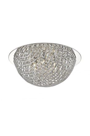 Netlighting Millie 6 Light Flush Chrome Ceiling Fitting in Grey
