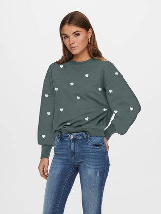 Only ONLBROOKE L/S O-NECK FLOWER SWT, Baumwollmischung, regular fit
