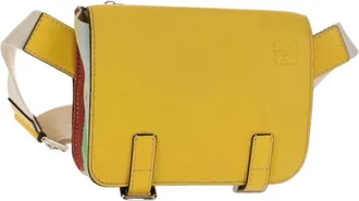 Loewe Military Messenger Leather Yellow Leather Handbag (Pre-Owned)