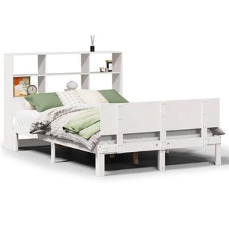 Berkfield Home Bookcase Bed without Mattress White 160x200cm Solid Wood Pine | Size: 160x200 cm