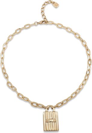 UNOde50 Sterling 18K Gold Plated Metal Alloy Necklace With Medium Links And Central Lock