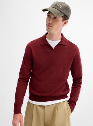 Le 31 Mens Johnny collar minimalist sweater