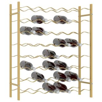 Berkfield Home Modern Wine Rack for 48 Bottles Gold Metal