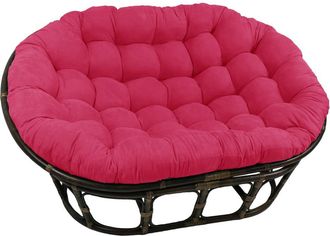 International Caravan Inc Rattan Double Papasan Chair with Microsuede Cushion