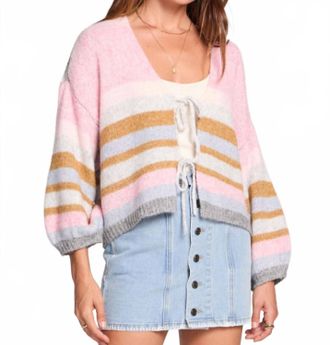 Saltwater Luxe Kiah Striped Tie Cardigan In Multi