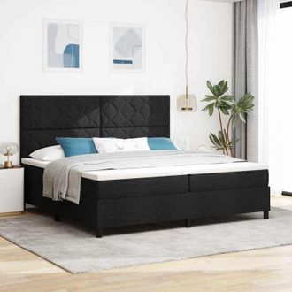 vidaXL Vidaxl - Cama Tipo Box Spring Con Colch&oacute;n Negro 200 X 200 Cm Tela
