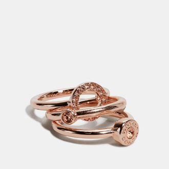 Coach Open Circle Halo Ring Set