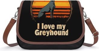 Generic I Love My Greyhound Womens Crossbody Bag Fashion Shoulder Handbags Message Tote Bag with Adjustable Strap