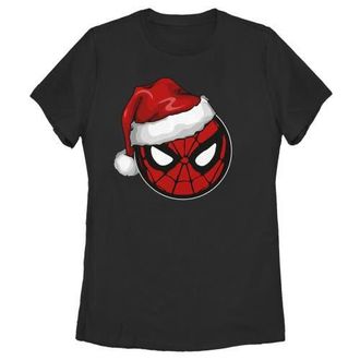 MARVEL Womens Marvel Christmas Spider-Man Santa Hat Graphic T-Shirt in Black at Nordstrom, Size Xx-Large