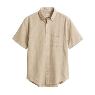 GANT Heren, Overhemden, Beige, Maat: XL Linnen
