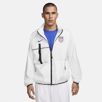 Nike USMNT Nike Mens Soccer Halo Jacket in White | FZ8367-121