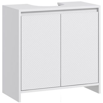 OEM Mueble Para Debajo Del Lavabo Moderno Con Estante Mueble Lavabo Con Pie Anti-vuelco Carga 40 Kg 60x30x60 Cm Blanco