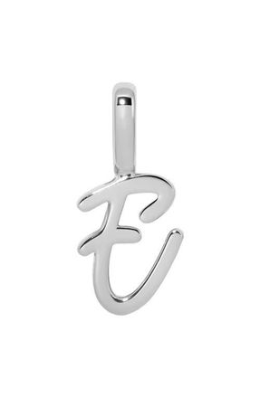 Made by Mary Script Initial Charm Silver in Silver Initial E at Nordstrom