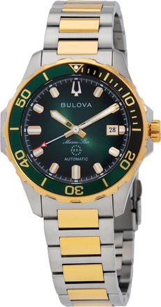 Bulova Marine Star Automatic Green Dial Mens Watch 98B467
