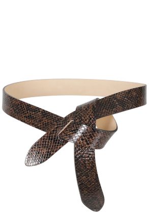 Isabel Marant Brown Lecce GB Textured Calf Leather Belt