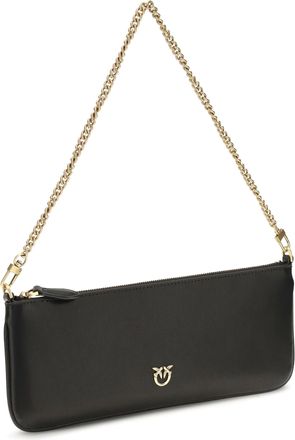 Pinko Womens Shoulder Bag Horizontal Flat Leather Black-Antique Gold Calf (bos Taurus) Wallets & Purses Black/antique