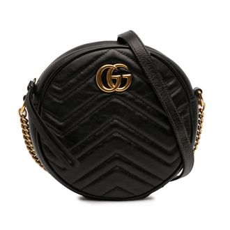 Gucci Pre-owned Gucci Mini GG Marmont Matelasse Leather Round Crossbody Ladies BTKX2CT3I6251DQG