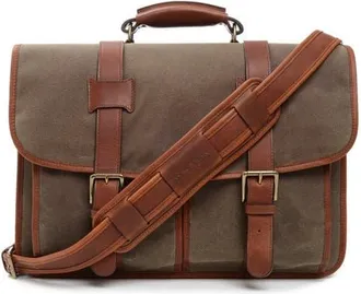 Korchmar Garfield Waxed Canvas Briefcase in Olive at Nordstrom