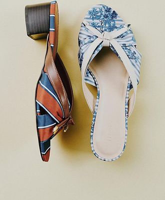 Maeve Knotted Slip-On Block Heels