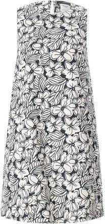 Max Mara Sculpturaal A-lijn Midi Jurk - Dames - Casual kleedjes - Blauw - S - Katoen - Kleedjes