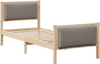 vidaXL Bed Frame with Headboard Taupe 75 x 190 cm Fabric vidaXL