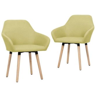 vidaXL Sillas De Comedor 2 Unidades Tela Verde Vidaxl