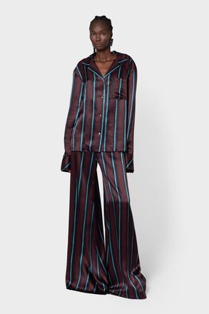 Roksanda Ilincic Delan Printed Silk Shirt in Calliope /Aqua at Nordstrom, Size 10