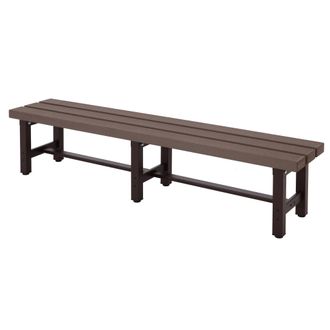 Hhg Banco De Jard&iacute;n De Aluminio Hhg-665, Banco De Parque Asiento Banco De Balc&oacute;n, Resistente A La Intemperie Wpc 180cm, Marr&oacute;n