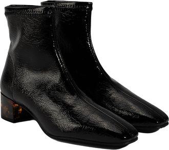 Desa Woman Ankle Boots - Faux Leather Upper, Block Heel, Pointed Toe, Breathable | Black - 39
