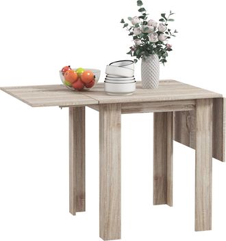 HOMCOM Folding Dining Table Extendable Kitchen Table Drop Leaf Table For 2-4 | TJ Hughes