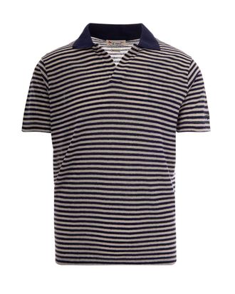 MC2 Saint Barth Rye Striped Short-Sleeve Polo with Contrasting Collar