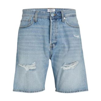Jack & Jones Relaxed Fit Ripped Denim Shorts - Heren - Korte broeken - Blauw - Maat: XS Denim