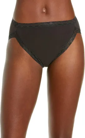 Natori Bliss Cotton French Cut Briefs in Coal at Nordstrom, Size Xx-Large