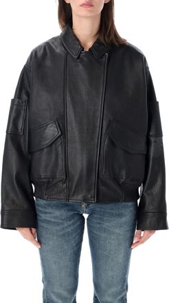 s.w.o.r.d Suede Boxy Oversized Bomber Jacket