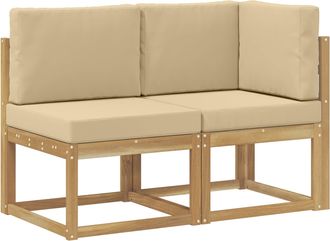 vidaXL Sof&aacute; De Esquina Y Centro Para Exterior Con Coj&iacute;n 2 Pieza Blanco Vidaxl