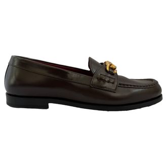Valentino Valentino VLogo Ketting Loafers in Bruin Leder