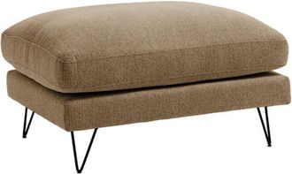 DRAWER Puf de tela con patas de metal negras - Caramelo